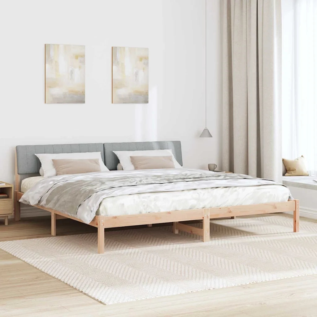 Struttura del letto-Giroletto Marrone e grigio chiaro 200 x 200 cm 364273