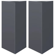 2 pz Fioriere | Cassetta per fiori | Vaso Antracite Triangolari 40x34,5x75 cm in Acciaio