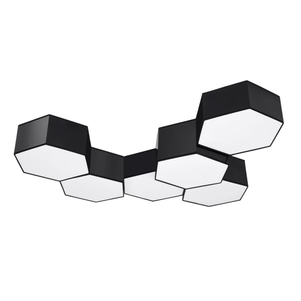 Lampada da soffitto moderna a cubo SUNDE arancione spagnolo in PVC nero 2x15W LED