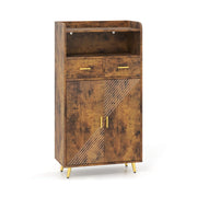 Mobiletto da cucina 60 x 30 x 113 cm con 2 cassetti e ripiano regolabile stile moderno legno di caffè 20_0010239