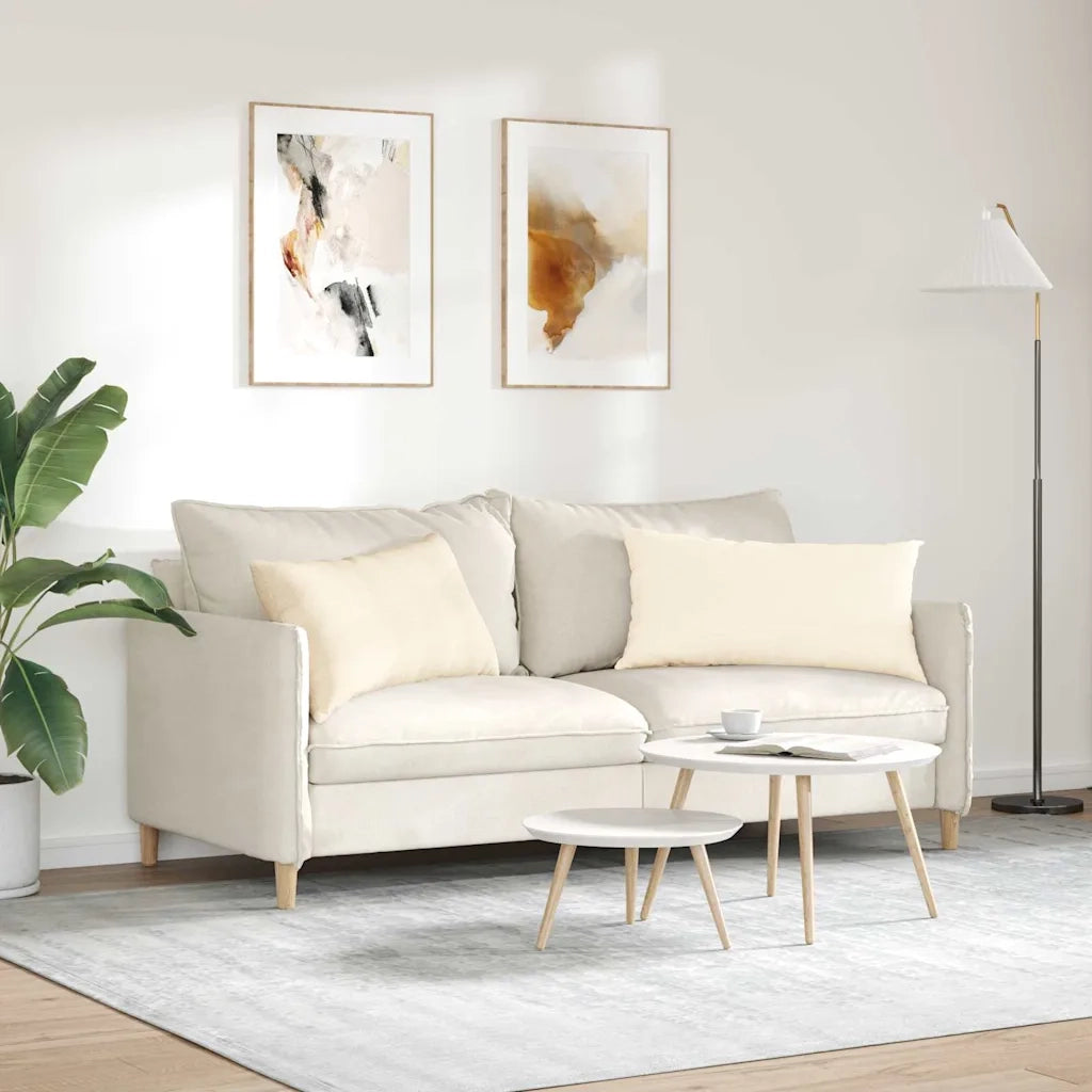 Cuscini da Divano 2 pz | Cuscini per sedie Crema 80 x 40 cm Tessuto in Cords
