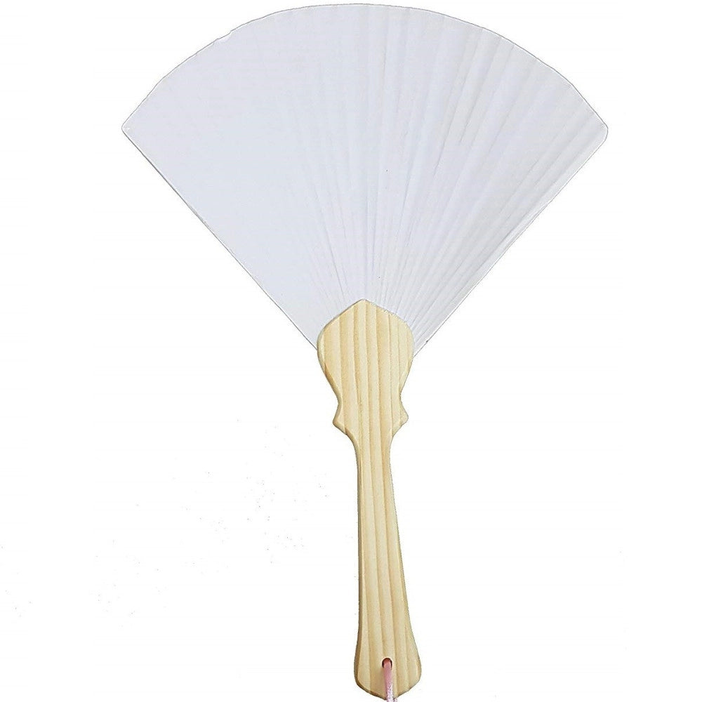 Trade Shop - Set 6 Pezzi Ventagli Ventaglio Triangolo Bianco Segnaposto Ricevimento -