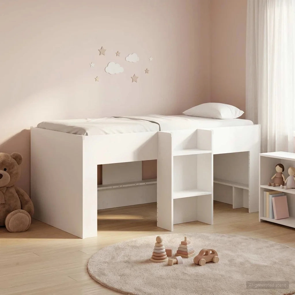 Letto Alto per Bambini | Letto Infantile | Lettino 2 pcs Bianco 163 x 101,1 x 68,5 cm