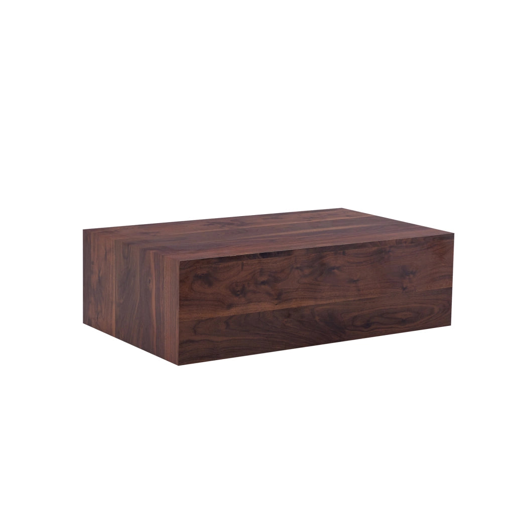 Tavolino da salotto 98.5x59.5x36 cm con design rettangolare effetto noce; MDF; noce