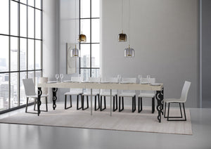 Consolle Allungabile 90-300x40x77 cm Karamay Premium Cashmere Telaio Antracite