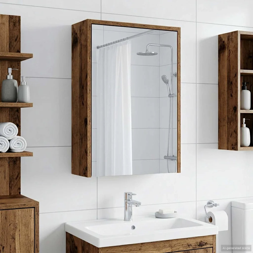 Mobiletto per specchio da bagno Legno vecchio 43 x 16 x 62.5 cm 889141
