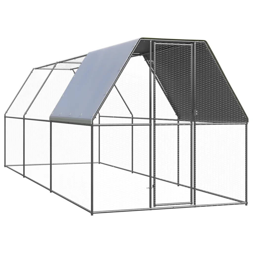 Gabbia per Polli da Esterno 2x6x2 m in Acciaio Zincato cod mxl 53283