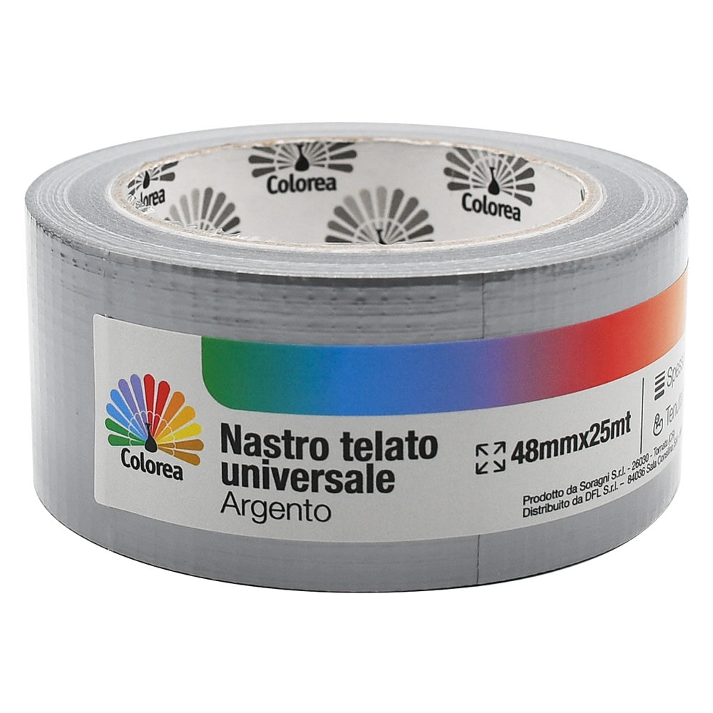 Nastro Telato Universale Colorea Argento 18 Pezzi 48 x 25 mt