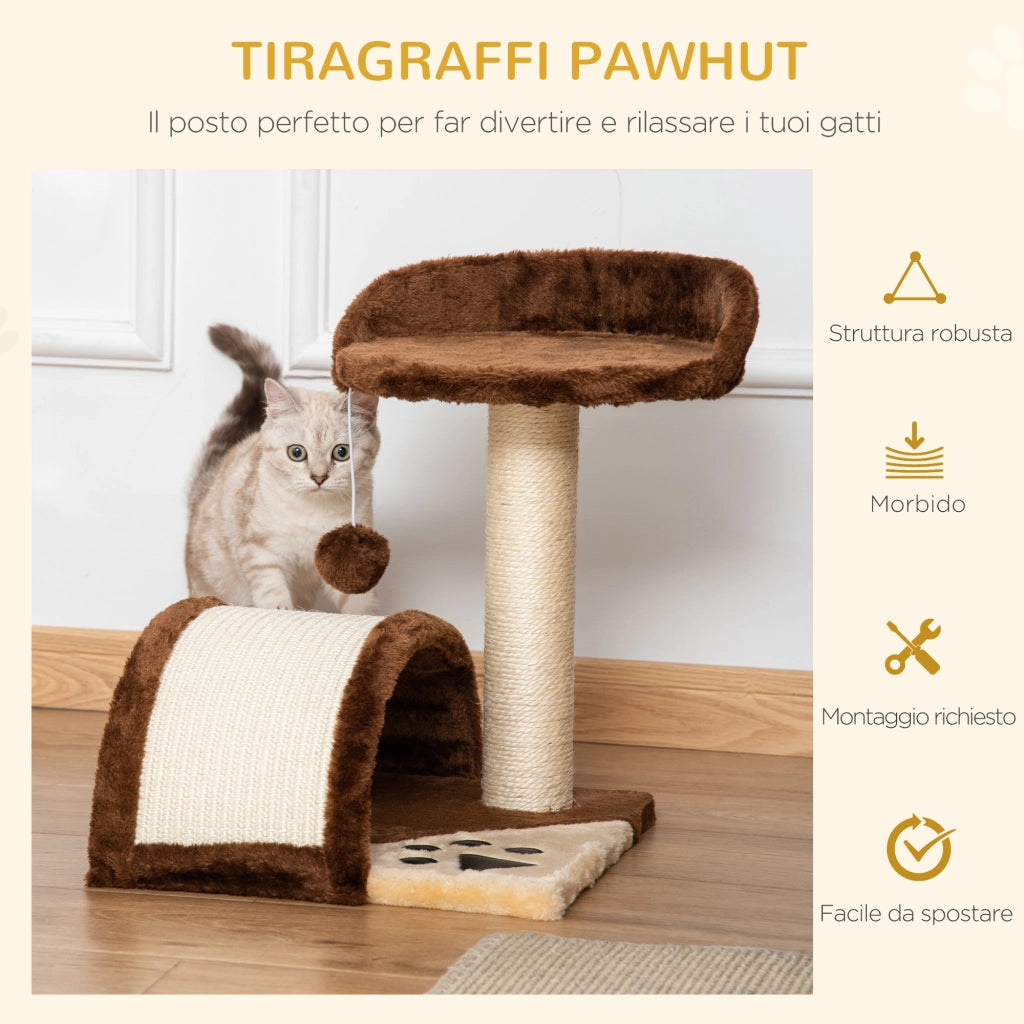 Tiragraffi Albero per Gatti ¨C zephmum ¨C Marrone 36x36x44 cm