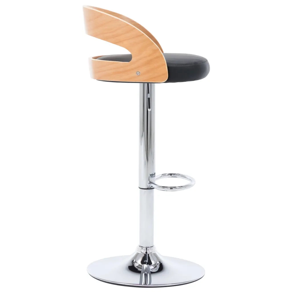 Sgabelli da Bar 2 pz Neri in Similpelle e Legno Curvo 283148