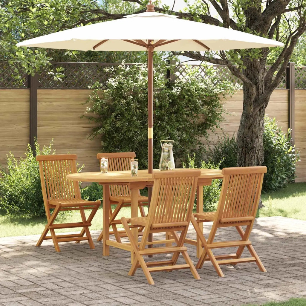 Set da Pranzo per Giardino 5 pcs Marrone Legno di teak solido 3157128