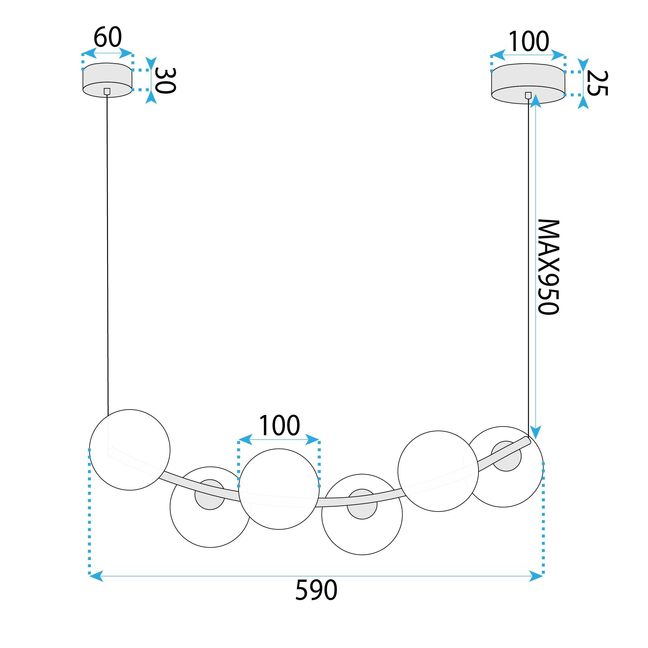 Lampada Da Soffitto G133-6cp Gold
