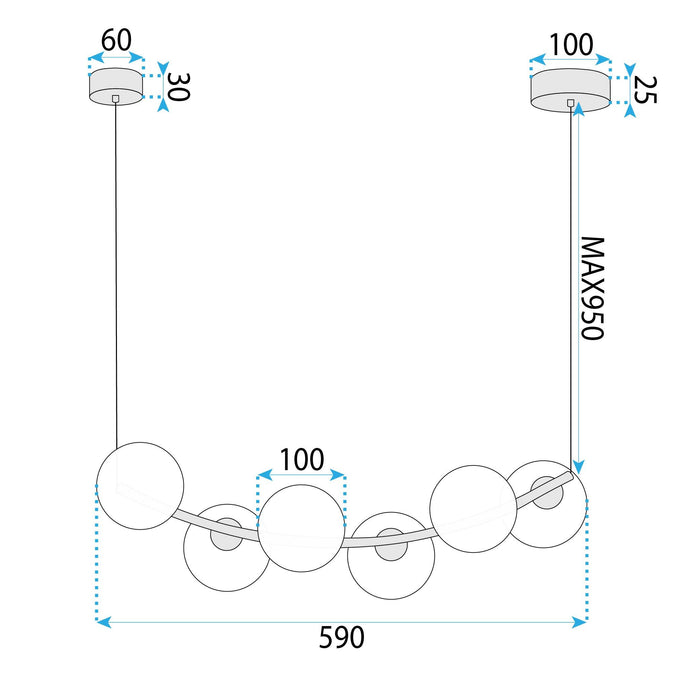 Lampada Da Soffitto G133-6cp Gold