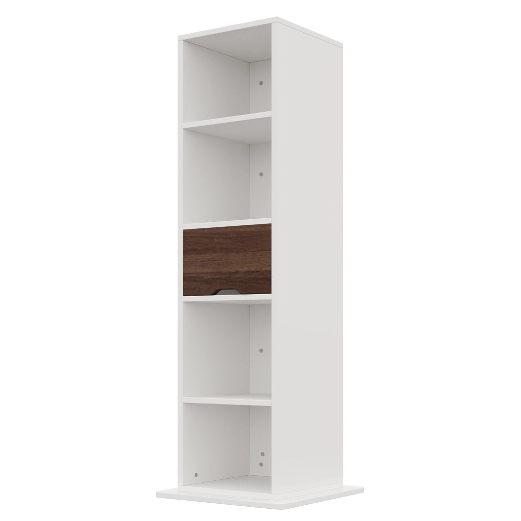 Armadio con specchio ¨C Minimal ¨C Bianco, con cassetto e ripiani, dimensioni 45x45x168 cm
