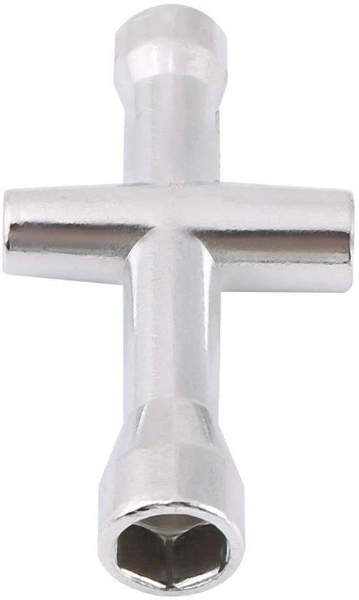 Chiave multifunzionale a croce - Chiave a stella metallica - Chiave per ruote - Dimensioni 4,8 x 2,4 cm - Adatto per viti M2/M2,5/M3/M4 - Disegno a sei punte