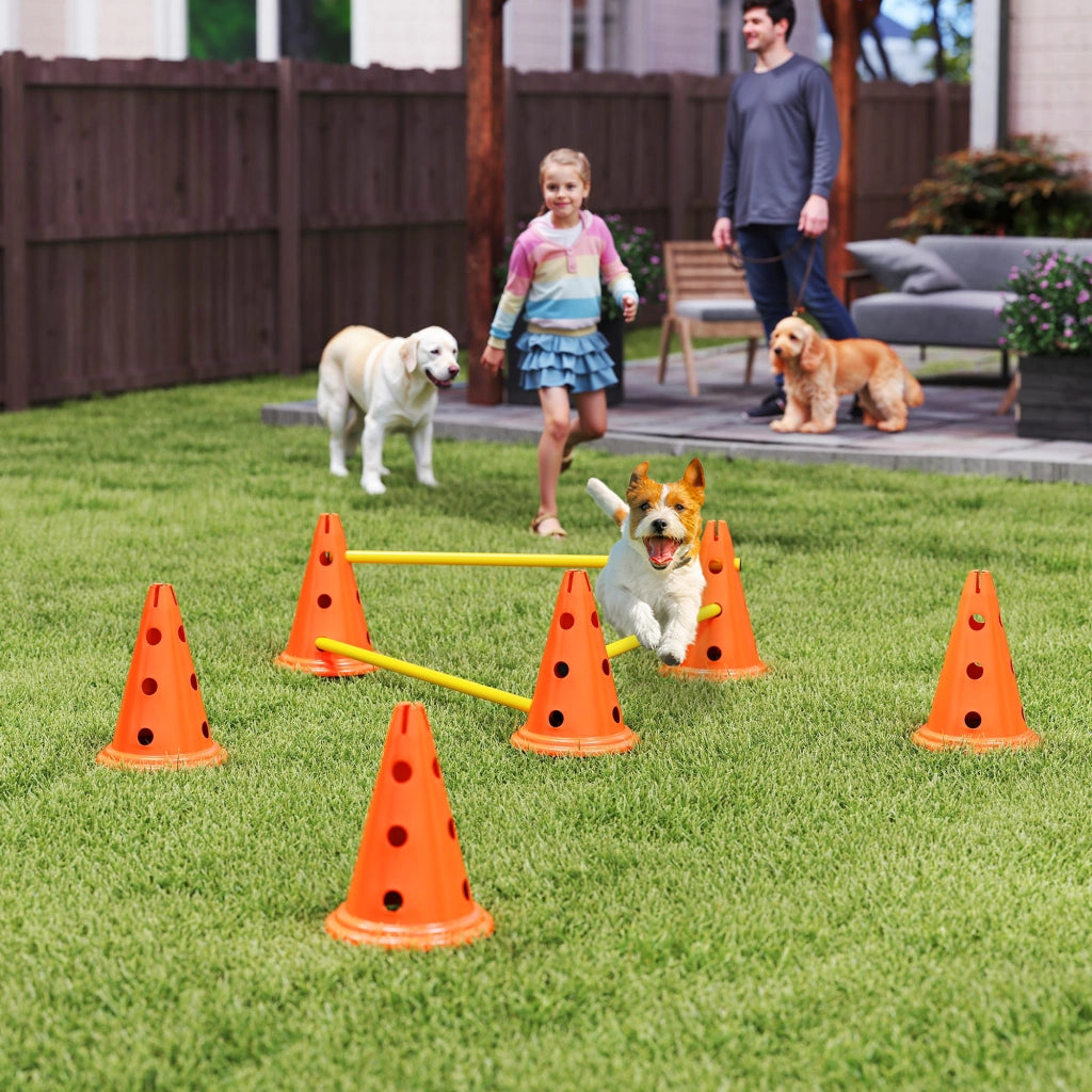 Set Agility 3 Pezzi per Cani ¨C Minimal ¨C Con 6 Coni e 3 Ostacoli in Tasca