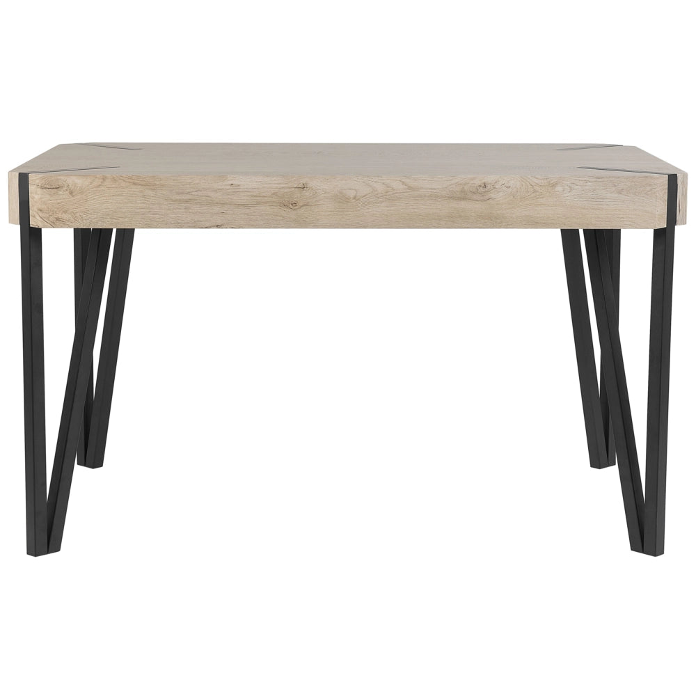 Tavolo da pranzo Piano in legno tortora Gambe in metallo Nero 130 x 80 cm 6 posti rettangolare industriale