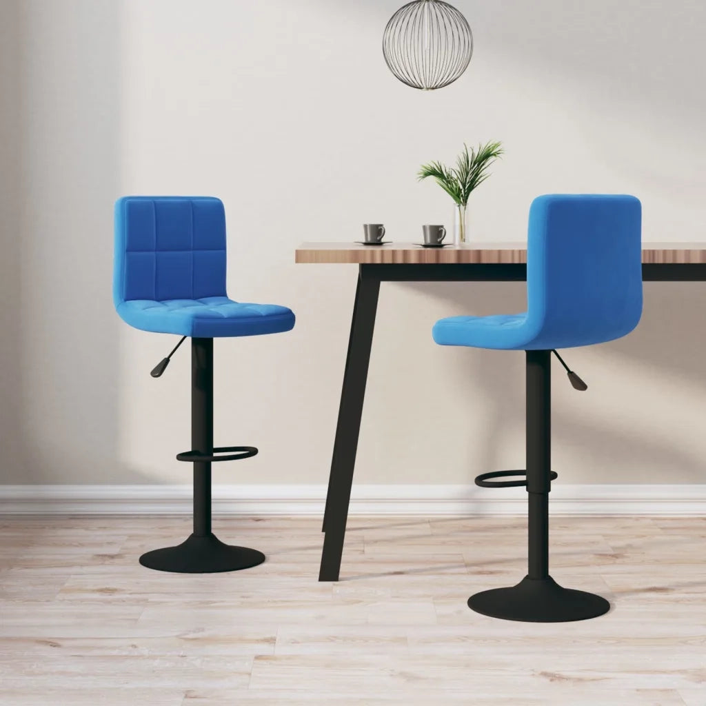 Sgabelli da Bar 2 pz Blu in Velluto cod mxl 55003