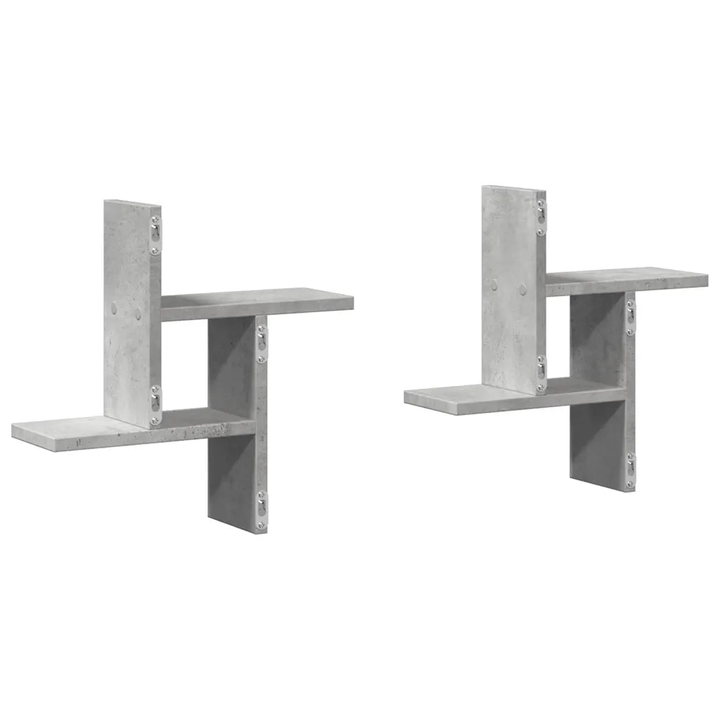 Mensole a Muro 2pz Grigio Cemento 38x12x38 cm in Truciolato 853248