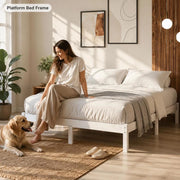 Solid Wood Bed White 180x200 Cm