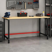 Workbench Frame, Matte Black And Matte Red, 180x57x79 Cm, Metal