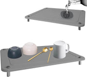Mat di asciugatura per servizio rapido e assorbente - Grigio - Mat di asciugatura per cucina con piedi in acciaio inossidabile