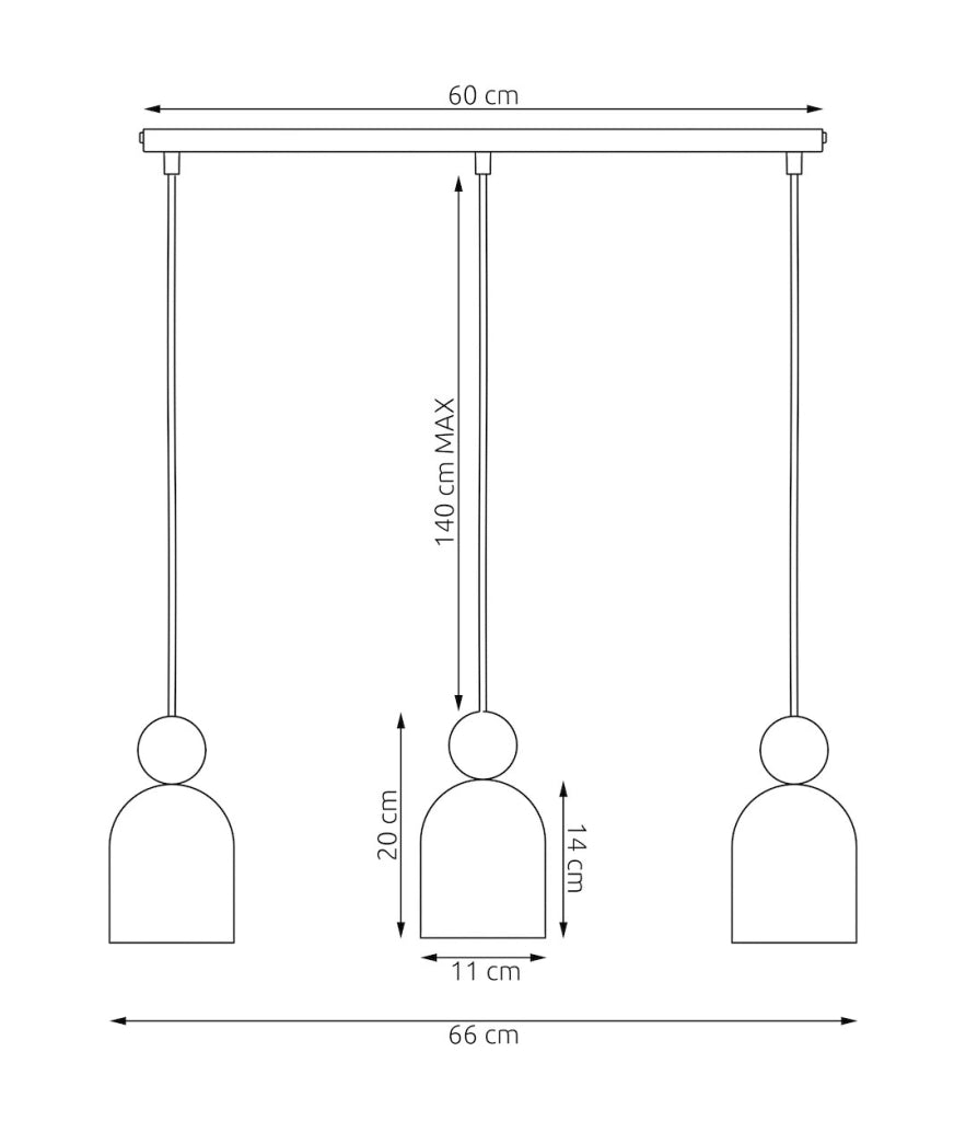 Lampada a sospensione MESI japandi bordeaux 3xGU10 Emibig