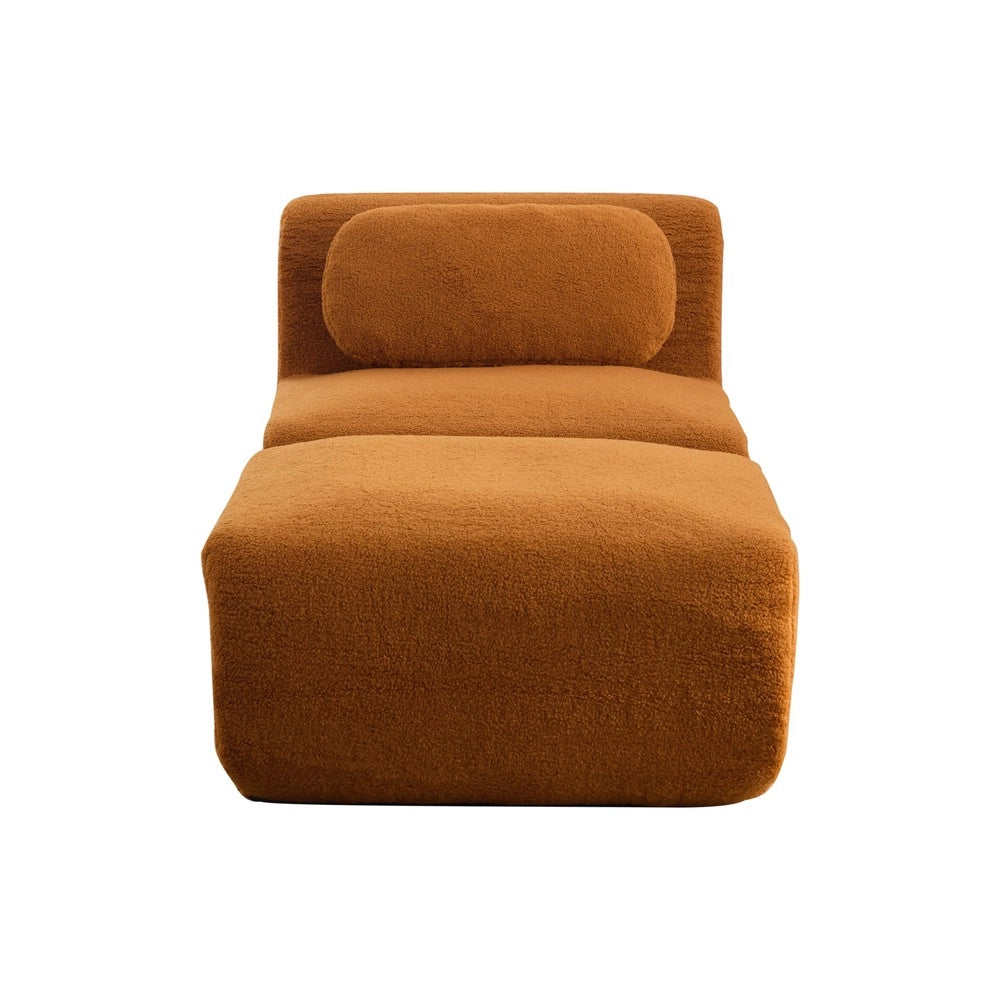 Divano Modulare in Tessuto Chenille ¨C MINIMAL ¨C Caramel, Morbido, Antimacchia