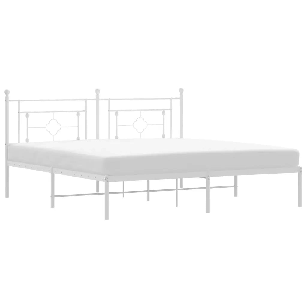 Giroletto con Testiera Metallo Bianco 183x213 cm 374393