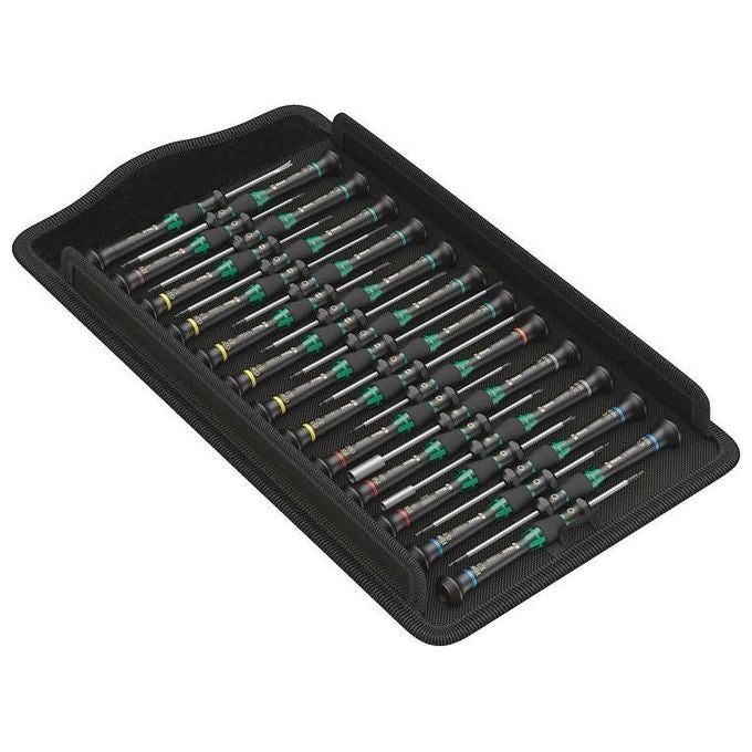 Wera 05134000001 Kraftform Micro Big Pack 1 Set di 25 cacciaviti con impugnatura ergonomica e punte Black Point colore Nero Verde