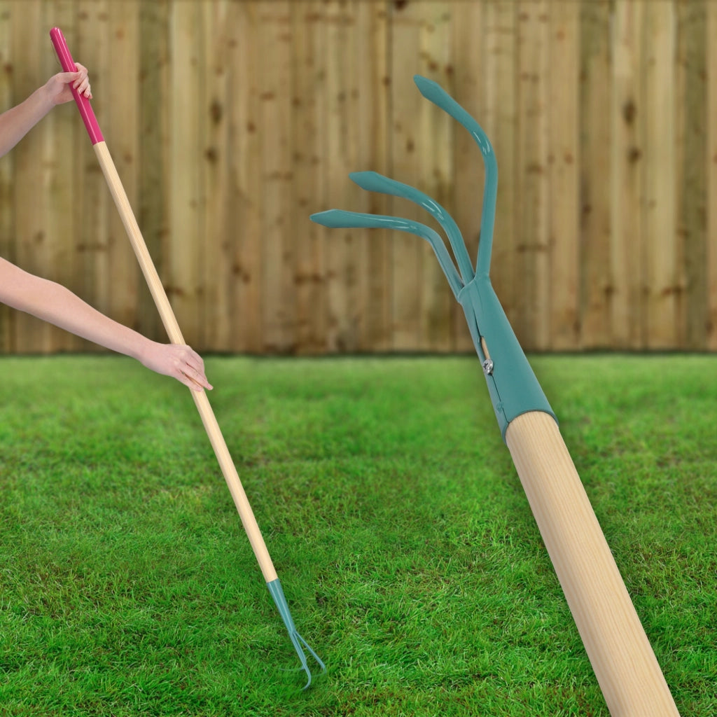 KADAX Coltivatore manuale per terreno, allentatore per giardino, 140 cm di terra, artigli robusti