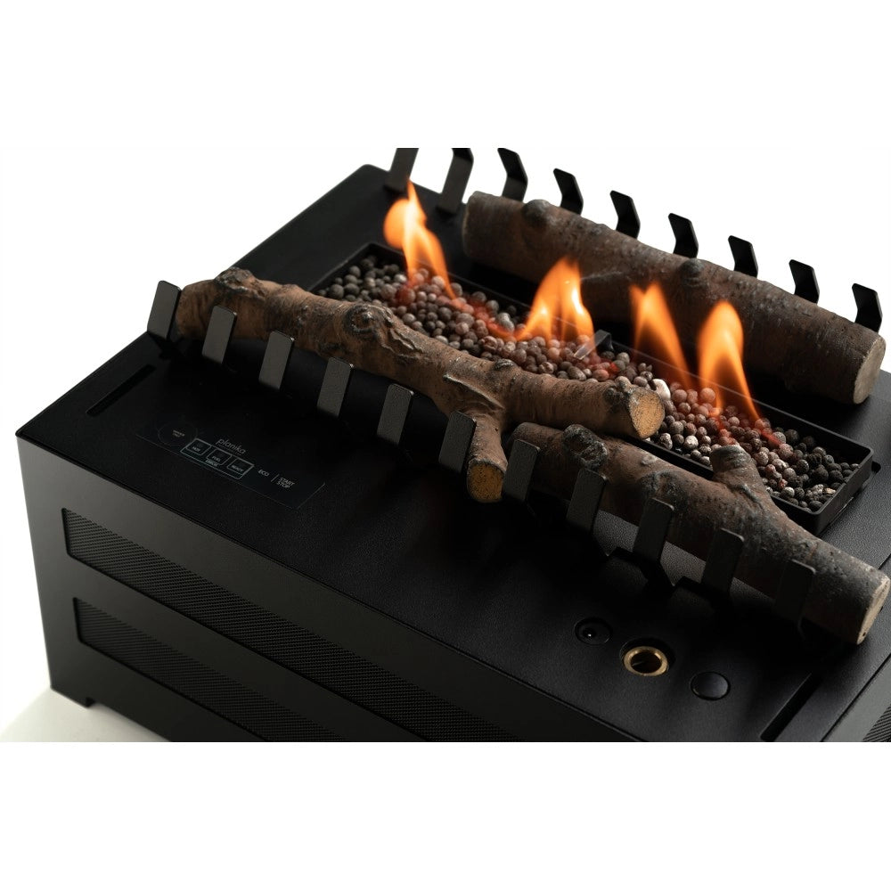 Planika - Bruciatore a Bioetanolo Senso Basket BEV Senza Canna Fumaria, Controllo Remoto, Fiamma Reale, Acciaio