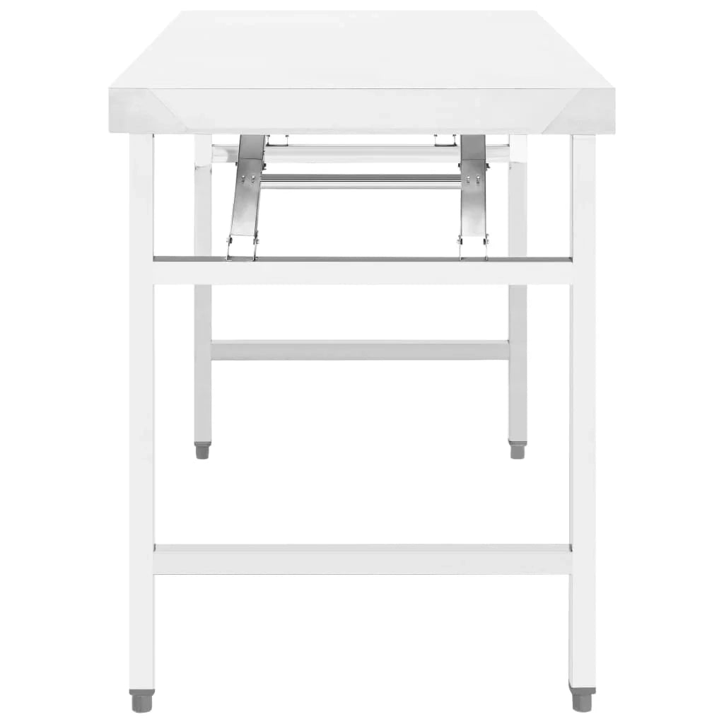 Tavolo da lavoro professionale pieghevole da cucina 120 x 60 x 80 cm in acciaio inox 02_0045426