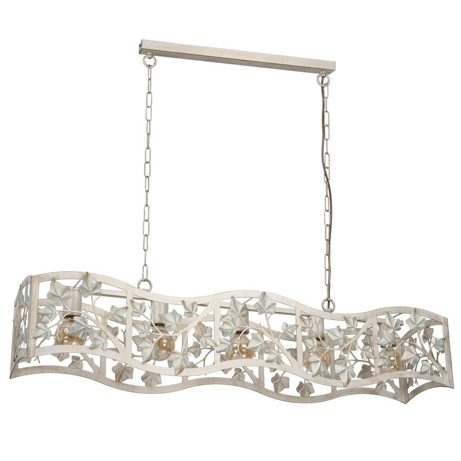 Lampada sospesa Provence 5xE27 argento metallo Luminex