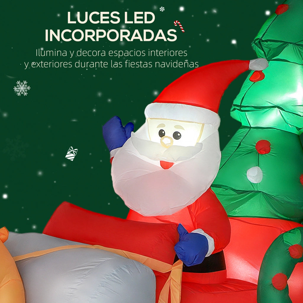 Babbo Natale Gonfiabile con Slitta e Renne ¨C Xylo ¨C 216x90x150 cm con Luci LED