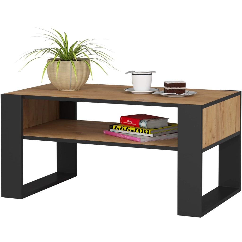 Tavolino da caffè AKORD DOMI Quercia Craft 92 cm Colore Nero 92x53x45 cm