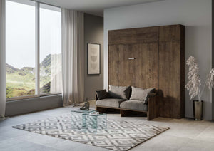 Letto Matrimoniale a Scomparsa Salvaspazio con Sofà Kentaro H250 cm Marrone