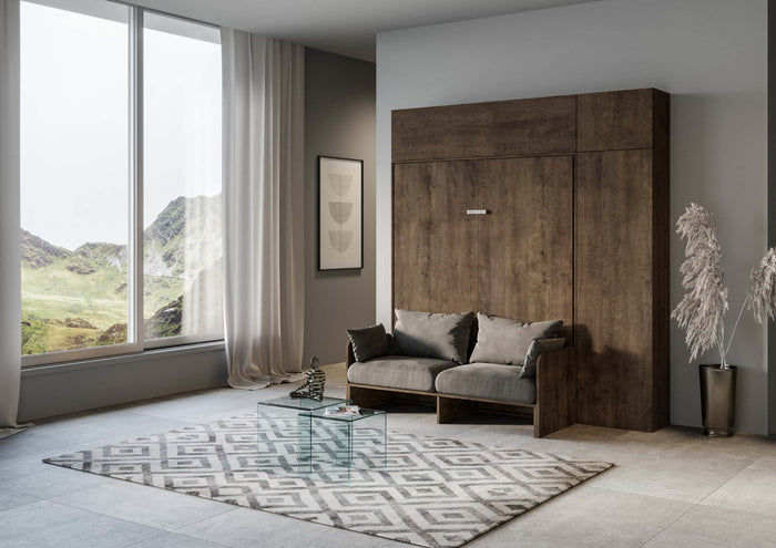 Letto Matrimoniale a Scomparsa Salvaspazio con Sofà Kentaro H250 cm Marrone