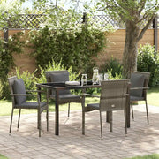 Set da Pranzo per Giardino con cuscino 5 pcs Grigio polyrattan 3380087