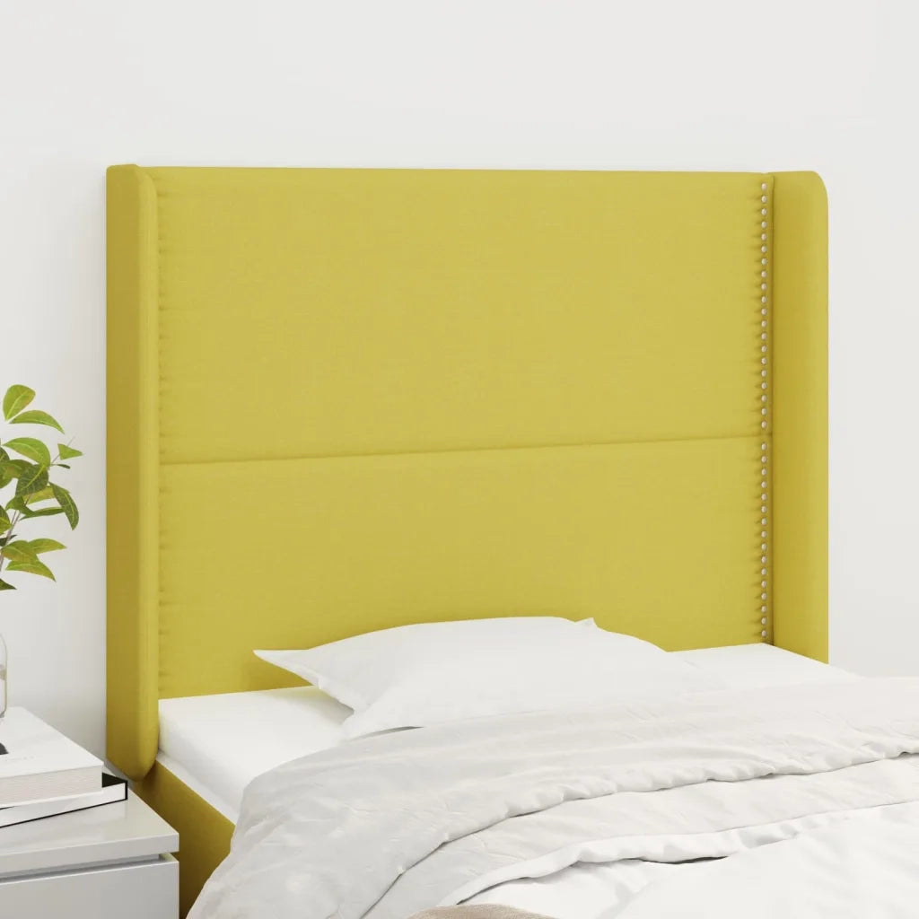 Testiera ad Orecchio Verde 93x16x118/128 cm in Tessuto