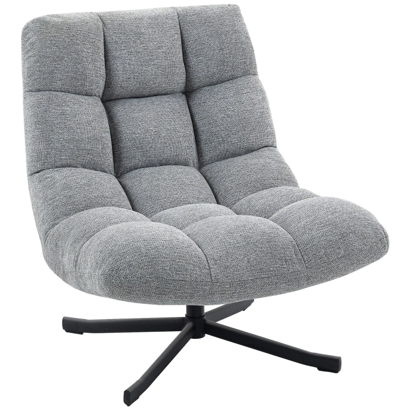 POLTRONA Girevole 76x65x45 cm Grigia in Poliestere