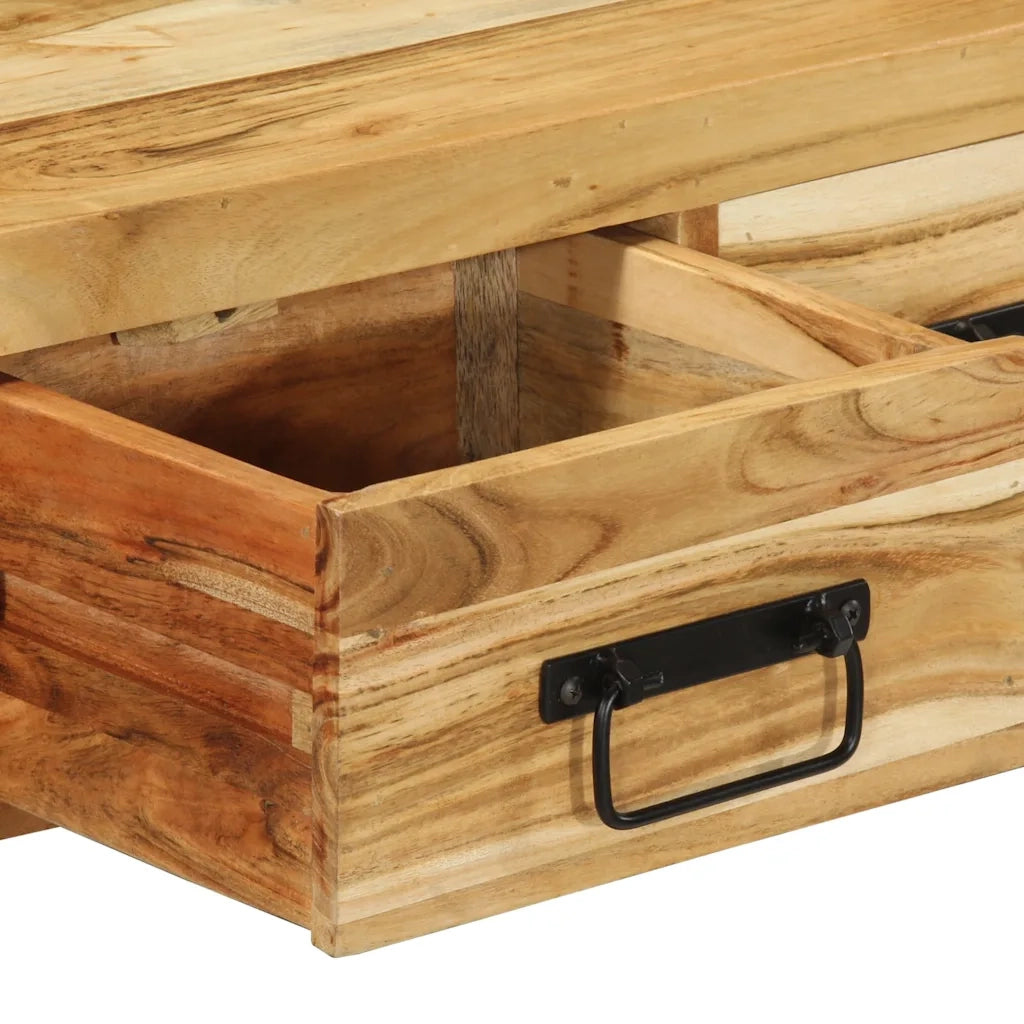 vidaXL Mobile TV a Parete 60x30x19 cm in Legno Massello di Acacia