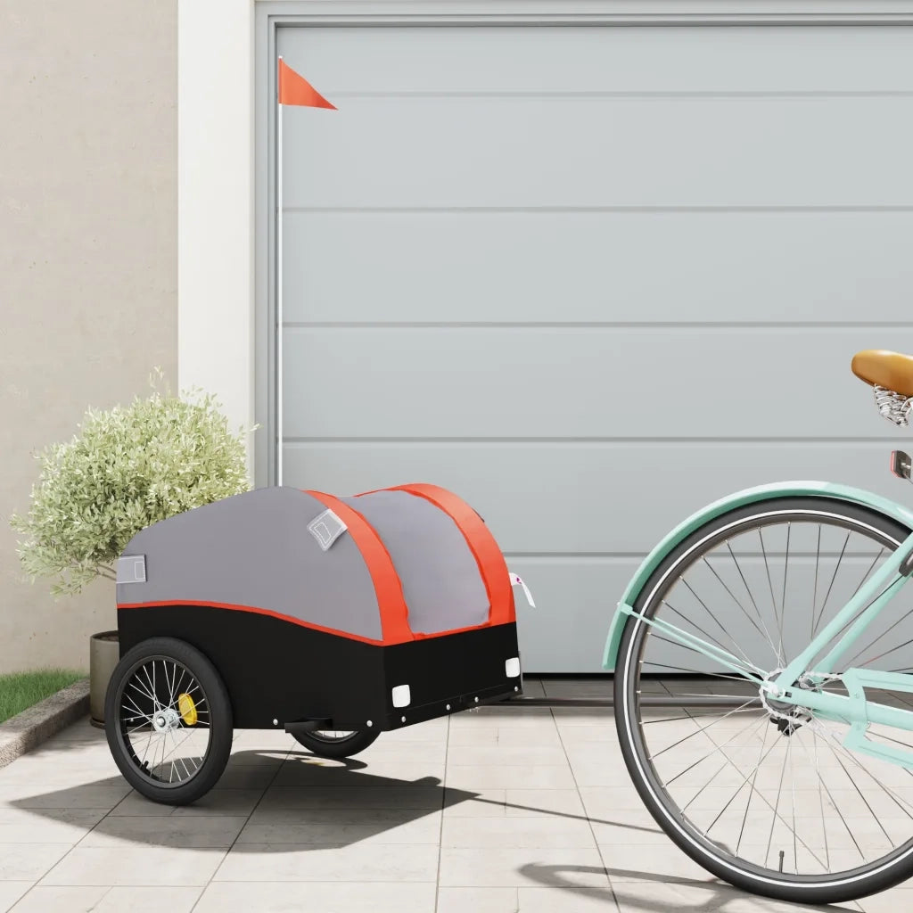 Rimorchio da Bici Nero e Arancione 30 kg in Ferro CFW9419985