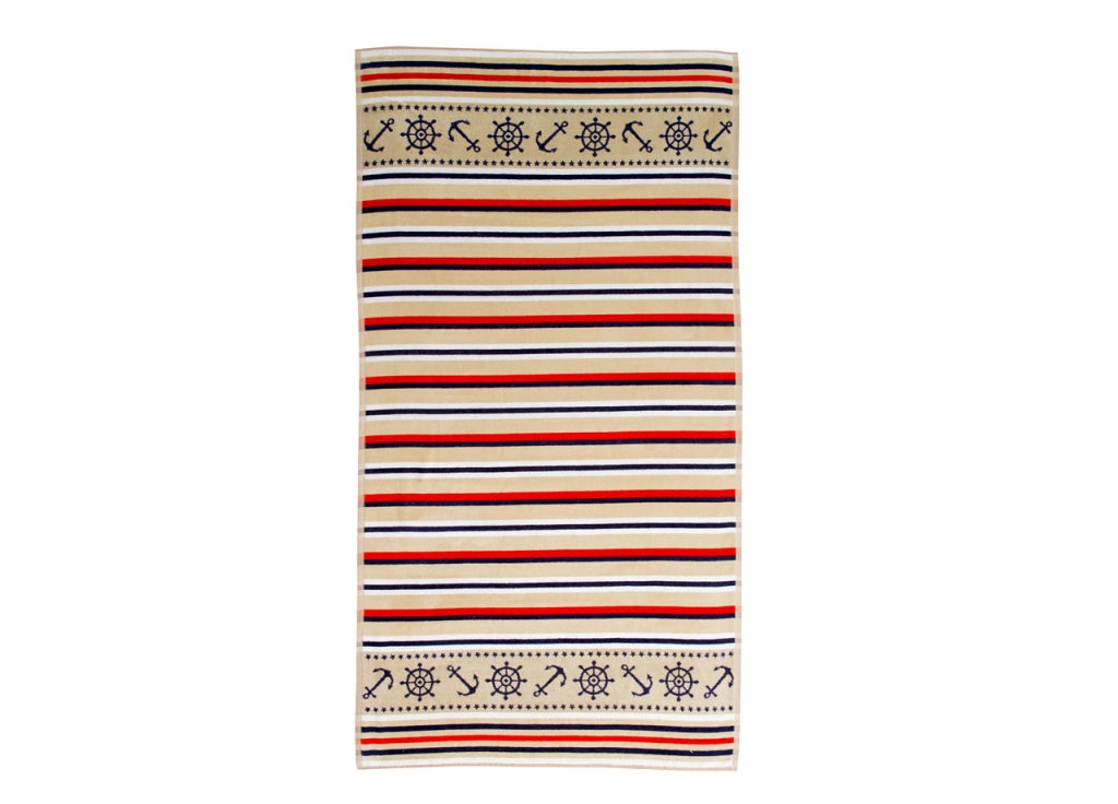 Telo Mare Jacquard In Spugna Asciugamano Da Spiaggia Disegno St Tropez