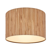 Plafoniera Vintage Slama Alghe Naturali Metallo Nero 1 Luce E27