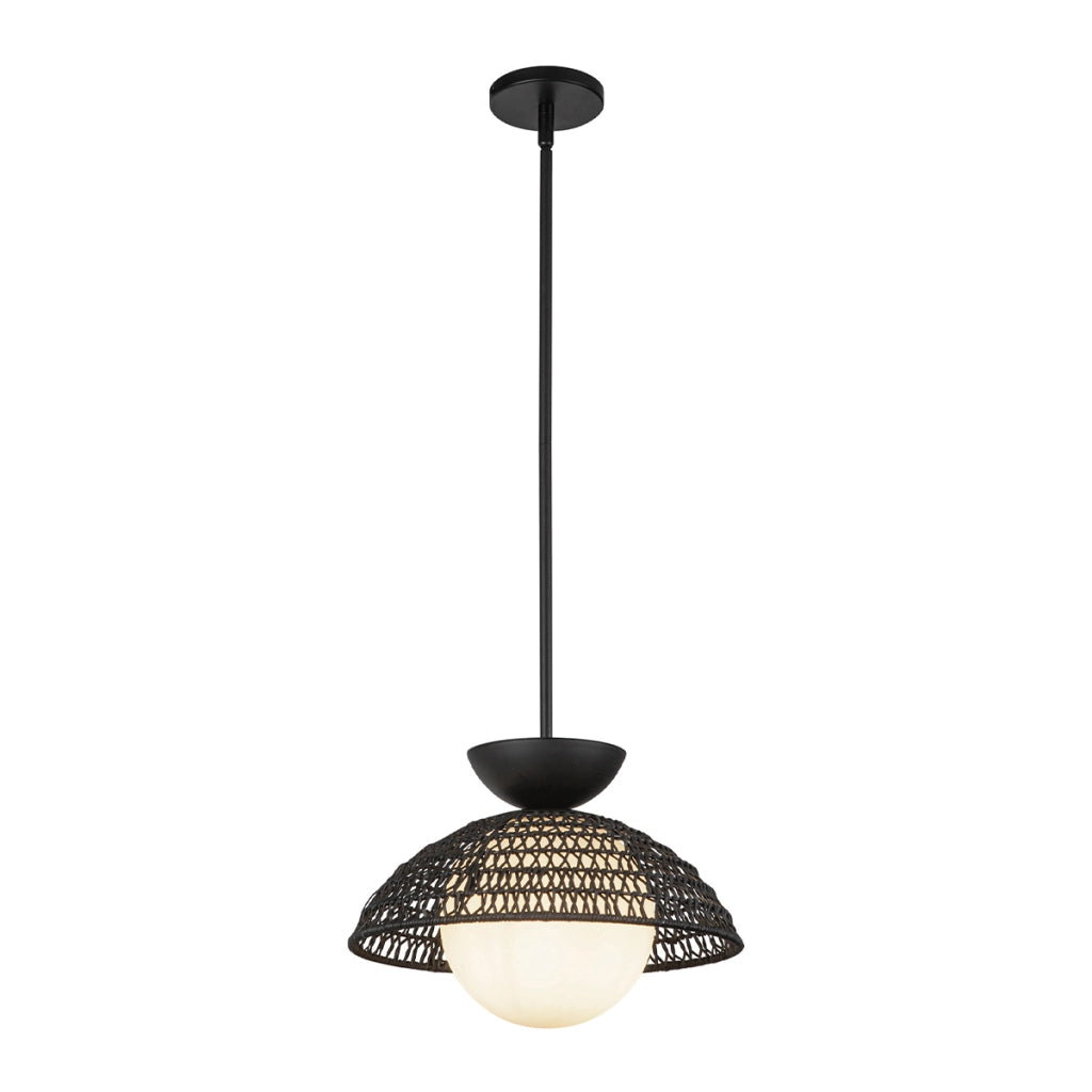 Lampada a sospensione boho rattan nero Perth Alora