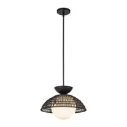 Lampada a sospensione boho rattan nero Perth Alora