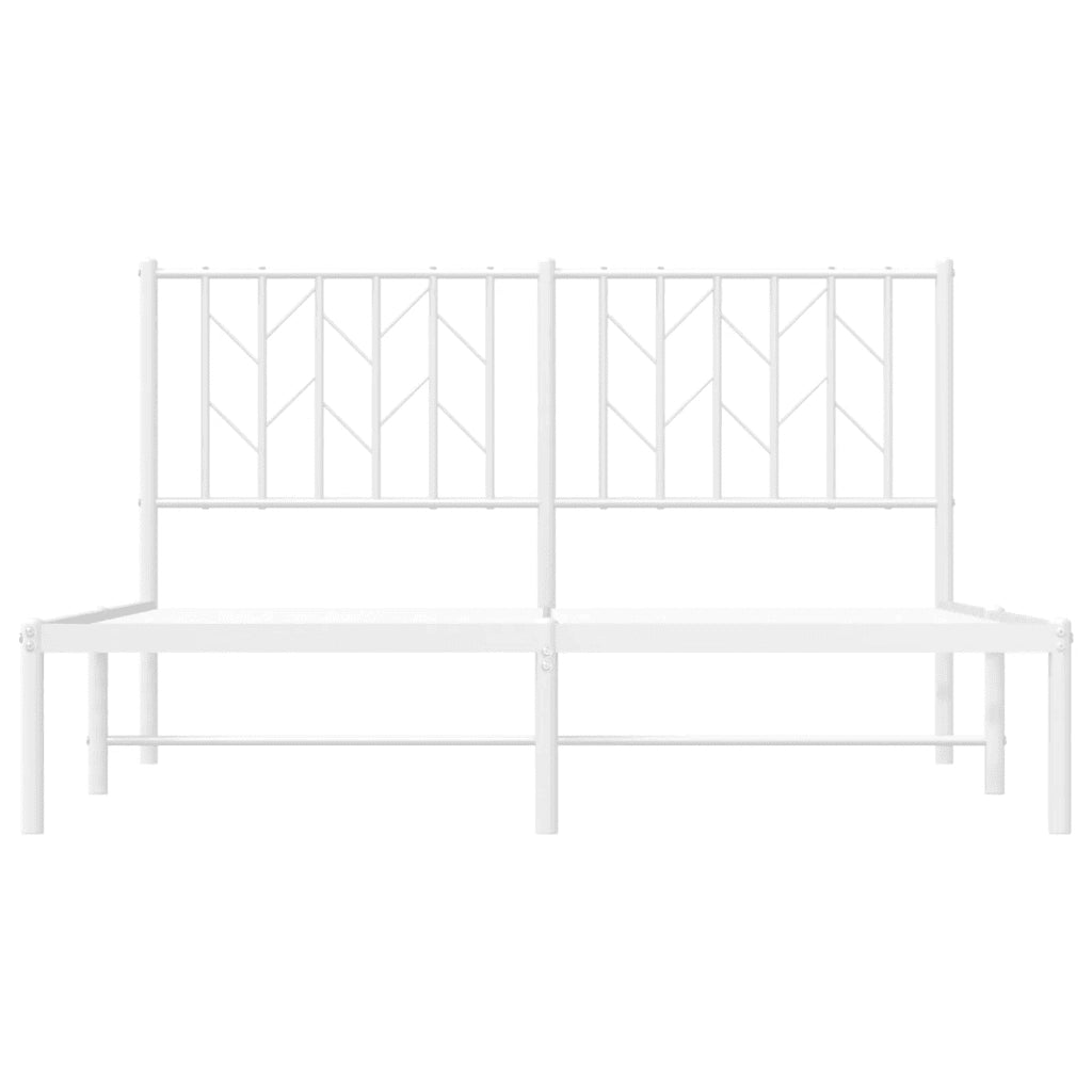 Letto matrimoniale | Letto per adulti | Giroletto con Testiera Metallo Bianco 140x200 cm