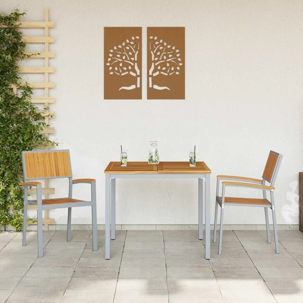 Sedia Impilabile 2 pz | Sedie da Esterno Marrone 56 x 57 x 87 cm