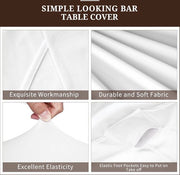 Set di 6 tavole di copertura per bistro tavolo in spandex, Ø 80-85 cm, con rinforzo nelle zone di appoggio per matrimoni, compleanni, ricevimenti, tavolate e bistro tavoli (80 x 110 cm, bianco)